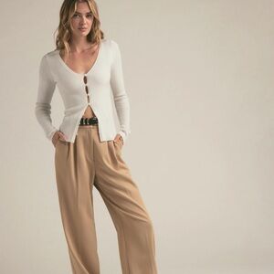 Favorite Daughter the Favorite Pant Size 16 Beige Wide Leg Trouser 27” Inseam